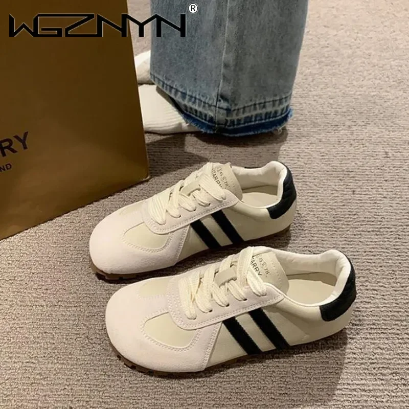 Sneakers - Damskie lekkie sneakersy na grubej podeszwie