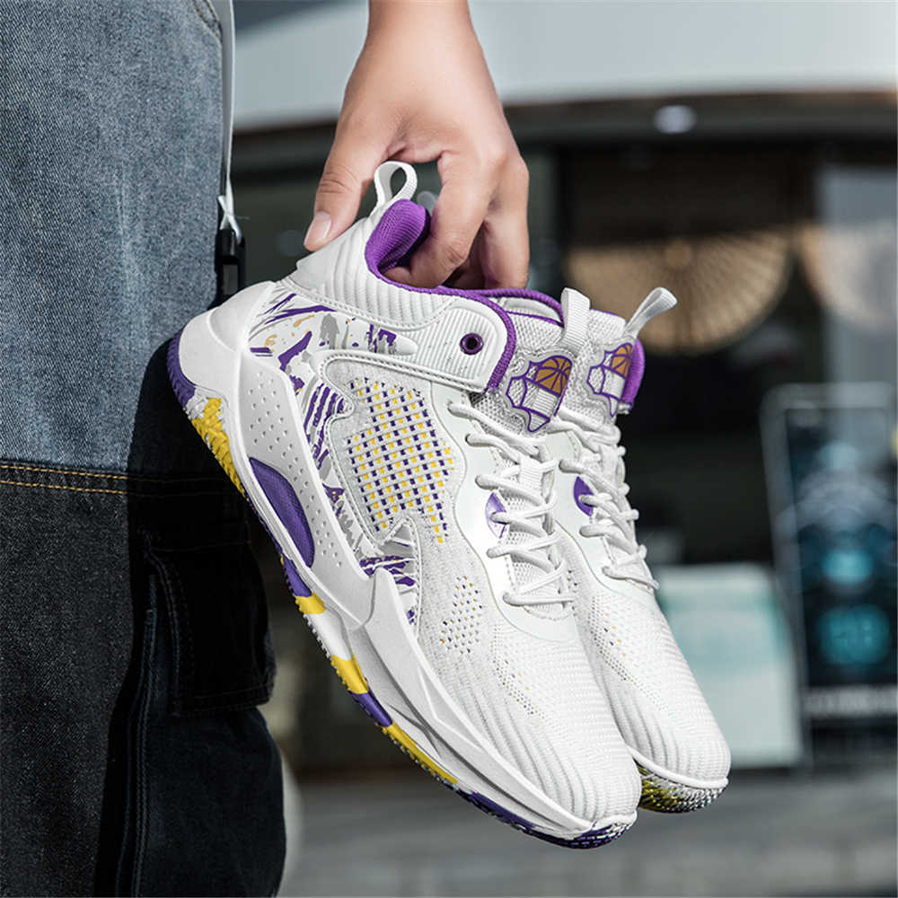 Knit Fabric Lace Up Sneakers - Wysokie trampki damskie z materiału na